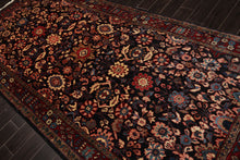 5x11 Midnight Blue, Rust, Ivory Color Hand Knotted Malayer Wool Traditional Oriental Rug