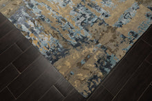 6x9 Gray, Blue, Brown Color Hand Knotted Sherpa Bamboo Silk & Wool Modern Oriental Rug