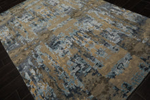 6x9 Gray, Blue, Brown Color Hand Knotted Sherpa Bamboo Silk & Wool Modern Oriental Rug