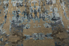 6x9 Gray, Blue, Brown Color Hand Knotted Sherpa Bamboo Silk & Wool Modern Oriental Rug