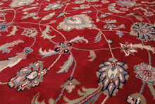 9x12 Fuschia, Ivory, Taupe Color Hand Knotted Indo Kashan Wool Traditional Oriental Rug