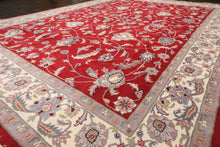 9x12 Fuschia, Ivory, Taupe Color Hand Knotted Indo Kashan Wool Traditional Oriental Rug