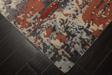 6x9 Beige, Rose, Charcoal Color Hand Knotted Sherpa Bamboo Silk & Wool Modern Oriental Rug