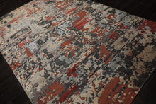 6x9 Beige, Rose, Charcoal Color Hand Knotted Sherpa Bamboo Silk & Wool Modern Oriental Rug