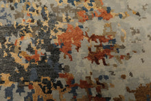 6x9 Gray, Gold, Blue Color Hand Knotted Sherpa Bamboo Silk & Wool Modern Oriental Rug