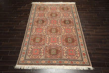 6x10 Blush, Rose, Ivory Color Hand Knotted Shirvan Wool Tribal Oriental Rug