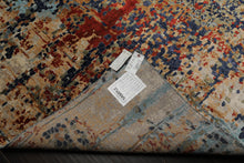 6x9 Navy, Burnt Orange, Sage Color Hand Loomed Sherpa Bamboo Silk Modern Oriental Rug