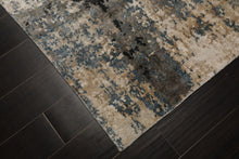 6x9 Beige, Taupe, Blue Color Hand Knotted Sherpa Bamboo Silk Modern Oriental Rug