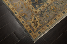 6x9 Slate, Blue, Gray Color Hand Knotted Oushak Wool Traditional Oriental Rug