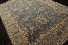 6x9 Slate, Blue, Gray Color Hand Knotted Oushak Wool Traditional Oriental Rug