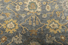 6x9 Slate, Blue, Gray Color Hand Knotted Oushak Wool Traditional Oriental Rug