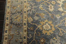 6x9 Slate, Blue, Gray Color Hand Knotted Oushak Wool Traditional Oriental Rug