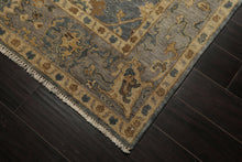 6x9 Slate, Blue, Gray Color Hand Knotted Oushak Wool Traditional Oriental Rug