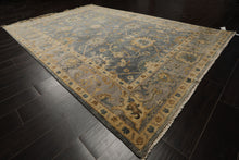 6x9 Slate, Blue, Gray Color Hand Knotted Oushak Wool Traditional Oriental Rug