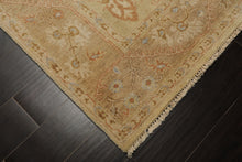 6x9 Beige, Brown, Slate Color Hand Knotted Oushak Wool Traditional Oriental Rug