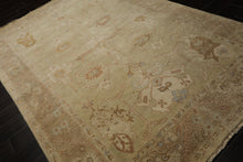 6x9 Beige, Brown, Slate Color Hand Knotted Oushak Wool Traditional Oriental Rug