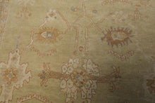 6x9 Beige, Brown, Slate Color Hand Knotted Oushak Wool Traditional Oriental Rug