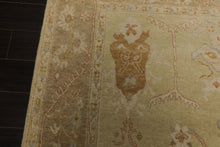 6x9 Beige, Brown, Slate Color Hand Knotted Oushak Wool Traditional Oriental Rug