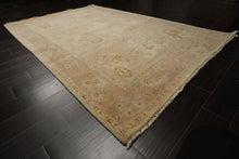 6x9 Beige, Brown, Slate Color Hand Knotted Oushak Wool Traditional Oriental Rug