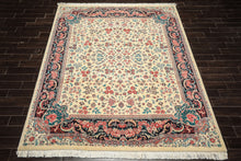 8x10 Ivory, Black, Turquoise Color Hand Knotted Pak Persian New Zealand Wool Traditional Oriental Rug