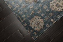 6x9 Aqua, Beige, Gray Color Hand Loomed Oushak 100% Bamboo Silk Transitional Oriental Rug