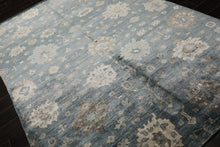 6x9 Aqua, Beige, Gray Color Hand Loomed Oushak 100% Bamboo Silk Transitional Oriental Rug