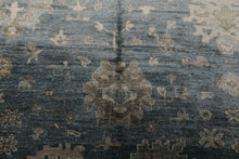 6x9 Aqua, Beige, Gray Color Hand Loomed Oushak 100% Bamboo Silk Transitional Oriental Rug