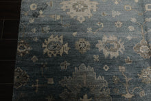 6x9 Aqua, Beige, Gray Color Hand Loomed Oushak 100% Bamboo Silk Transitional Oriental Rug