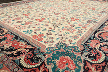 8x10 Ivory, Black, Turquoise Color Hand Knotted Pak Persian New Zealand Wool Traditional Oriental Rug