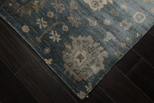 6x9 Aqua, Beige, Gray Color Hand Loomed Oushak 100% Bamboo Silk Transitional Oriental Rug