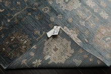 6x9 Aqua, Beige, Gray Color Hand Loomed Oushak 100% Bamboo Silk Transitional Oriental Rug