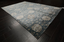 6x9 Aqua, Beige, Gray Color Hand Loomed Oushak 100% Bamboo Silk Transitional Oriental Rug