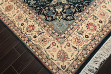 8x10 Teal, Ivory, Navy Color Hand Knotted Pak Persian New Zealand Wool Traditional Oriental Rug