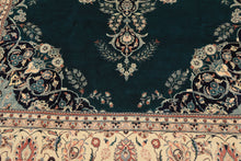 8x10 Teal, Ivory, Navy Color Hand Knotted Pak Persian New Zealand Wool Traditional Oriental Rug