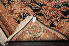 8x10 Emerald, Tan, Brown Color Hand Knotted French Aubusson Savonerrie Wool Traditional Oriental Rug