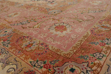 10x14 Hand Knotted Persian Wool and Silk Traditional Tabriz Master Weaver 350 KPSI Oriental Area Rug Ivory,Blush Color