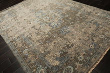 6x9 Brown, Beige, Teal Color Hand Knotted Oushak Wool Traditional Oriental Rug