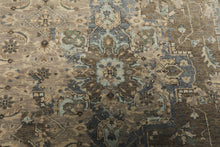 6x9 Brown, Beige, Teal Color Hand Knotted Oushak Wool Traditional Oriental Rug