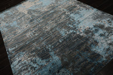 6x9 Teal, Blue, Gray Color Hand Knotted Sherpa Wool / Bamboo Silk  Oriental Rug