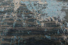 6x9 Teal, Blue, Gray Color Hand Knotted Sherpa Wool / Bamboo Silk  Oriental Rug
