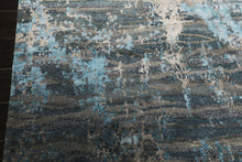 6x9 Teal, Blue, Gray Color Hand Knotted Sherpa Wool / Bamboo Silk  Oriental Rug