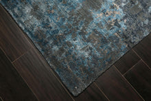 6x9 Teal, Blue, Gray Color Hand Knotted Sherpa Wool / Bamboo Silk  Oriental Rug