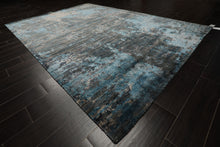 6x9 Teal, Blue, Gray Color Hand Knotted Sherpa Wool / Bamboo Silk  Oriental Rug