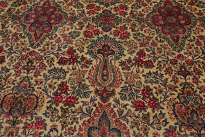 11'10''x15'10'' Palace Ivory, Blue Hand Knotted 100% Wool Traditional Antique Isfahan 300 KPSI Oriental Area Rug