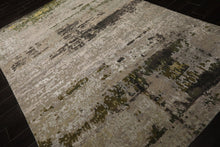 6x9 Beige, Taupe, Green Color Hand Knotted Sherpa Wool & Bamboo Silk Modern Oriental Rug