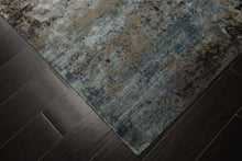 6x9 Gray, Aqua, Brown Color Hand Knotted Sherpa Wool & Bamboo Silk Modern Oriental Rug