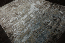 6x9 Gray, Aqua, Brown Color Hand Knotted Sherpa Wool & Bamboo Silk Modern Oriental Rug
