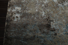6x9 Gray, Aqua, Brown Color Hand Knotted Sherpa Wool & Bamboo Silk Modern Oriental Rug