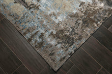 6x9 Gray, Aqua, Brown Color Hand Knotted Sherpa Wool & Bamboo Silk Modern Oriental Rug