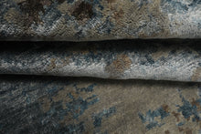6x9 Gray, Aqua, Brown Color Hand Knotted Sherpa Wool & Bamboo Silk Modern Oriental Rug